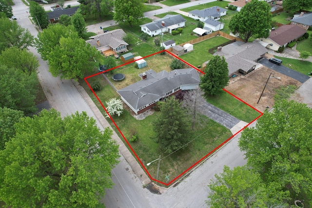 drone / aerial view featuring a residential view