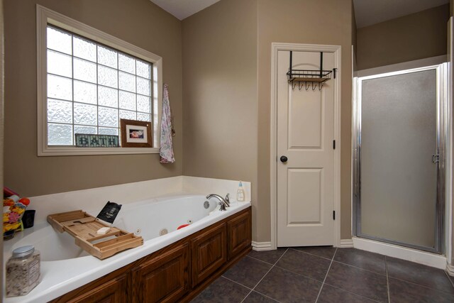 1376 N 14th St, Ozark, MO 65721 - bathroom with a jetted tub, a stall shower, baseboards, and tile patterned floors