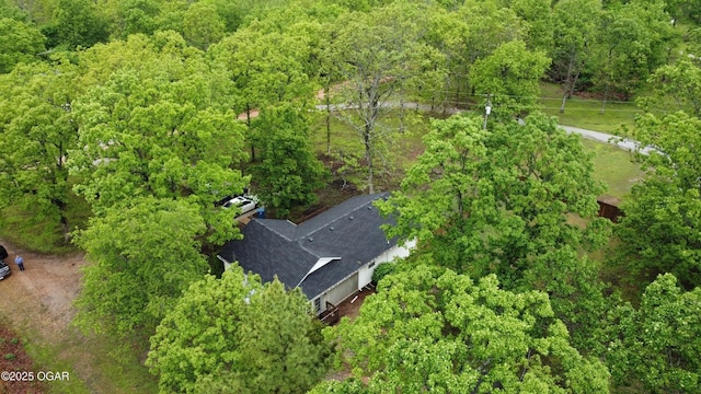 bird's eye view with a forest view