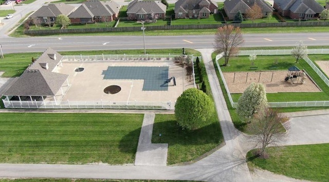 drone / aerial view featuring a residential view
