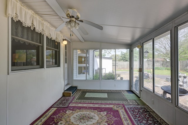 3623 Ridge Dr, Joplin, MO 64801 - unfurnished sunroom with a ceiling fan and a healthy amount of sunlight