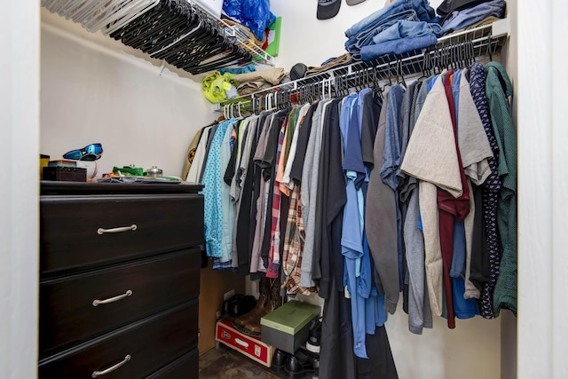 view of walk in closet