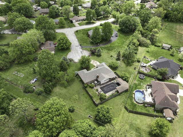 drone / aerial view with a residential view