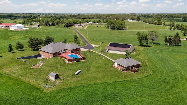 bird's eye view featuring a rural view