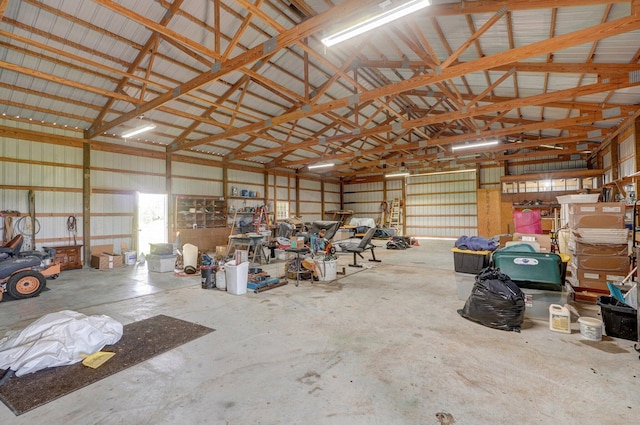 garage featuring metal wall