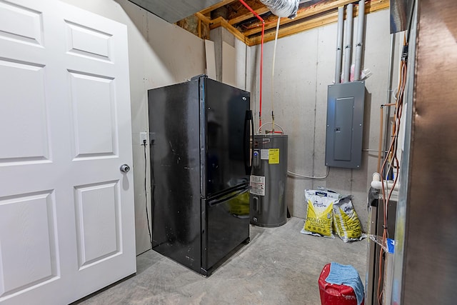 utilities with electric panel and electric water heater