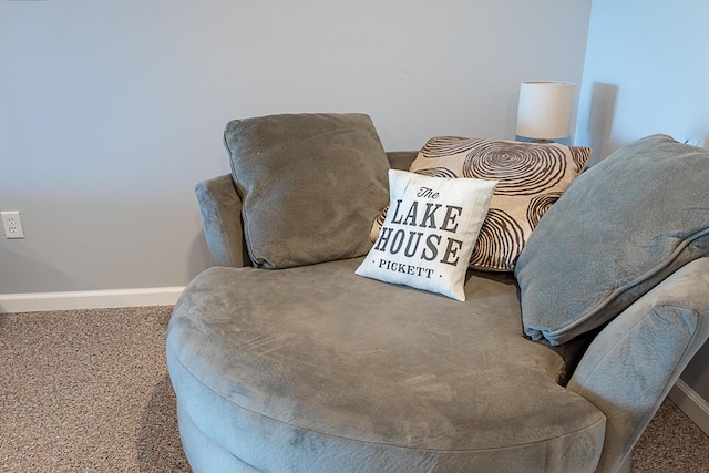 detailed view of carpet flooring and baseboards