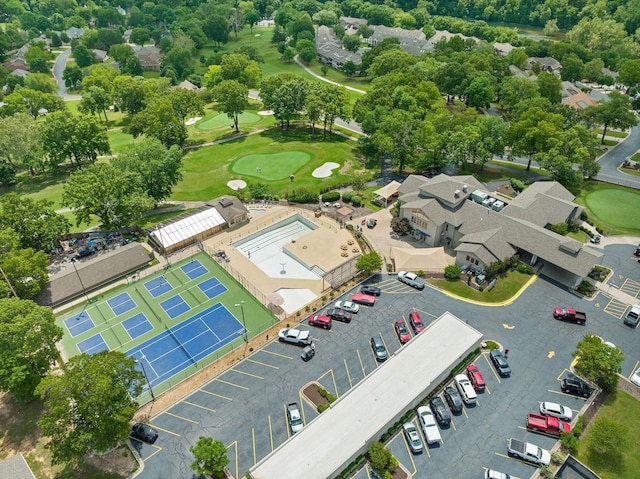 drone / aerial view with golf course view