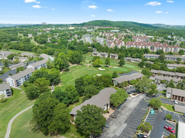 drone / aerial view featuring golf course view