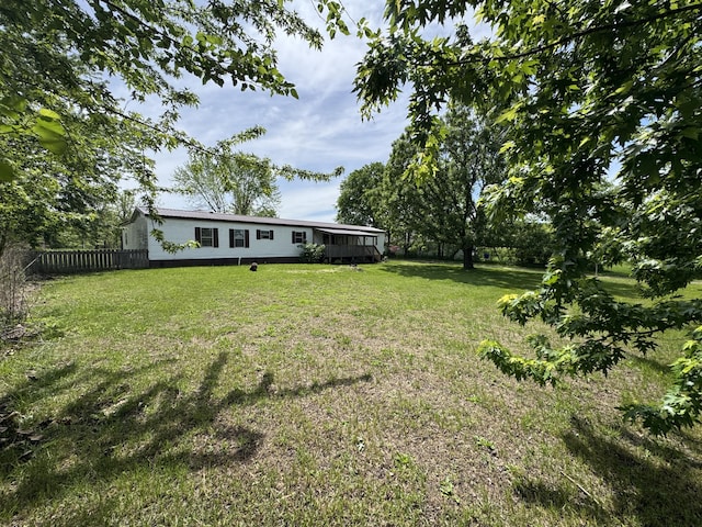view of yard featuring fence
