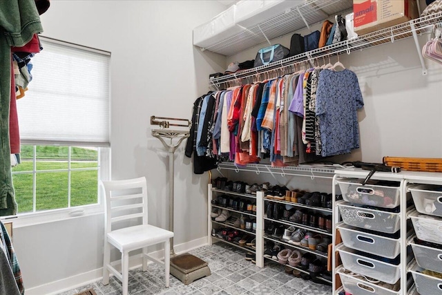 view of walk in closet