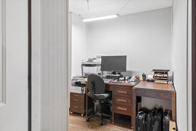 office area featuring wood finished floors