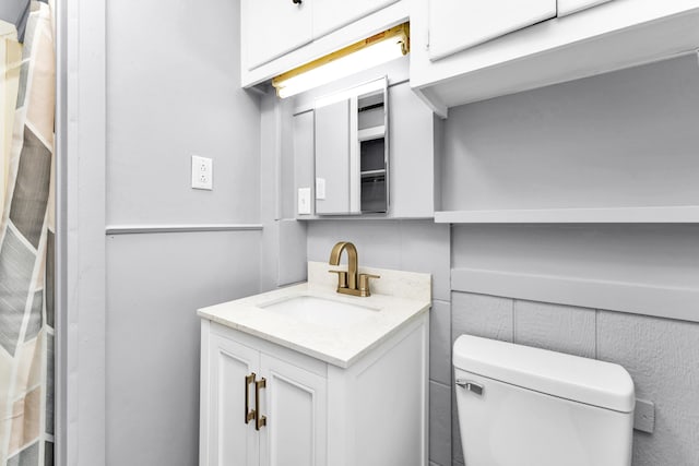bathroom with toilet and vanity