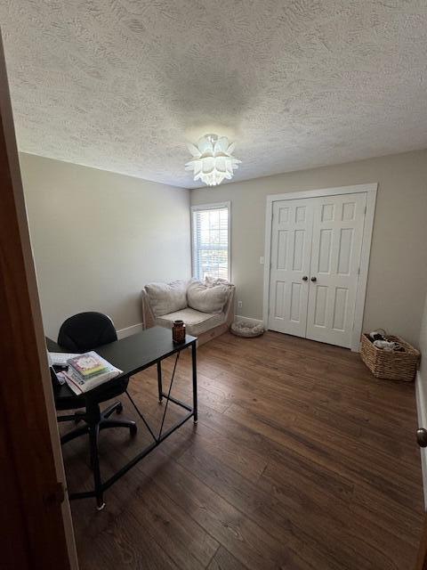 1118 E Ritter St, Republic, MO 65738 - office featuring a textured ceiling, wood finished floors, and baseboards