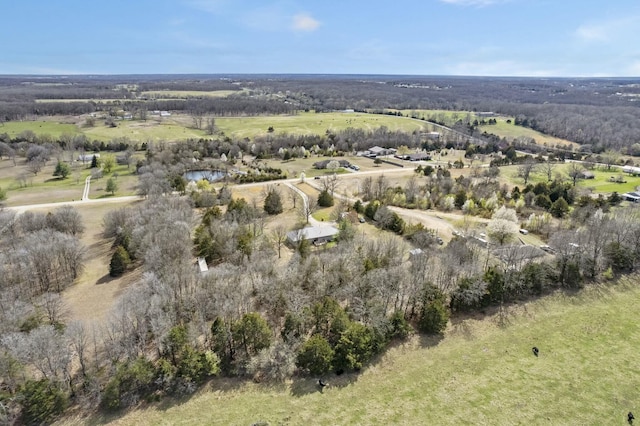 aerial view featuring a rural view