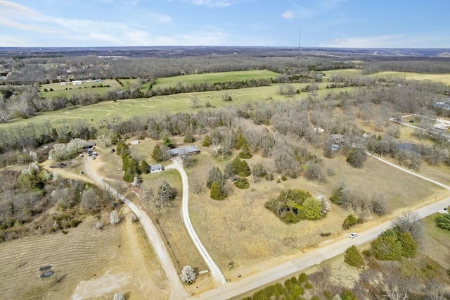 bird's eye view featuring a rural view