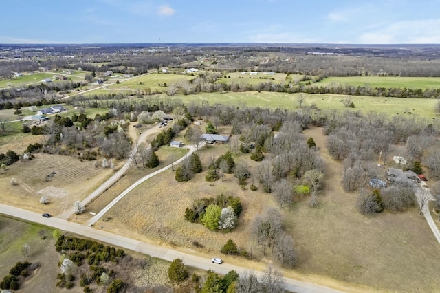 drone / aerial view with a rural view