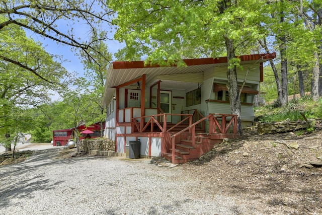 exterior space with a porch