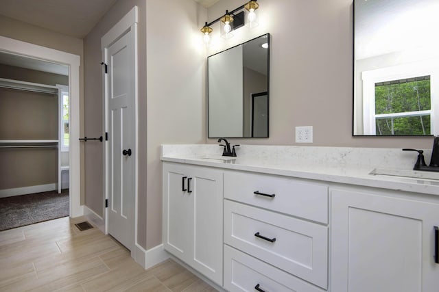385 Plumtree Dr, Ozark, MO 65721 - bathroom featuring a sink, double vanity, and a healthy amount of sunlight