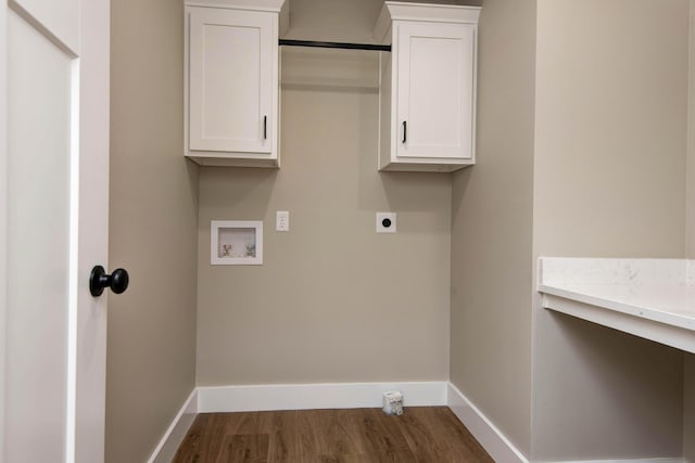 385 Plumtree Dr, Ozark, MO 65721 - clothes washing area featuring baseboards, dark wood finished floors, washer hookup, and electric dryer hookup
