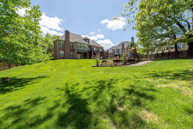 view of yard with fence