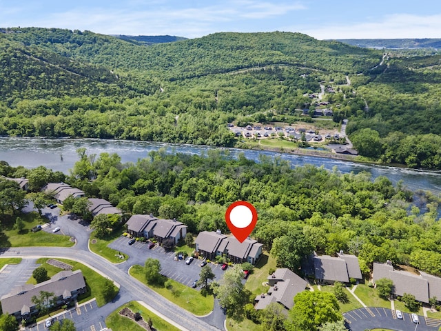 112 Overlook Dr Unit 2, Branson, MO 65616 - bird's eye view featuring a water and mountain view, a forest view, and a residential view