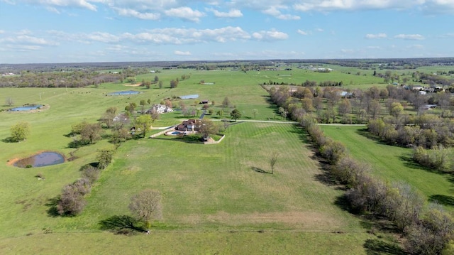 drone / aerial view with a rural view