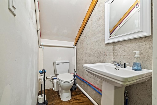 half bathroom with toilet and a sink