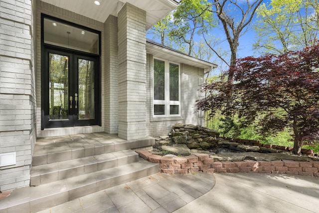 property entrance with french doors