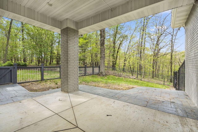 view of patio featuring a fenced backyard
