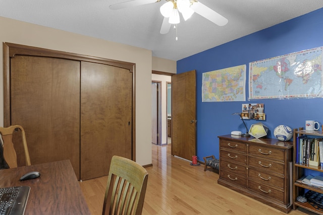 2941 S Versailles Ave, Springfield, MO 65804 - office with light wood-style flooring and ceiling fan