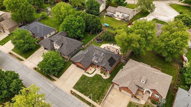 aerial view with a residential view