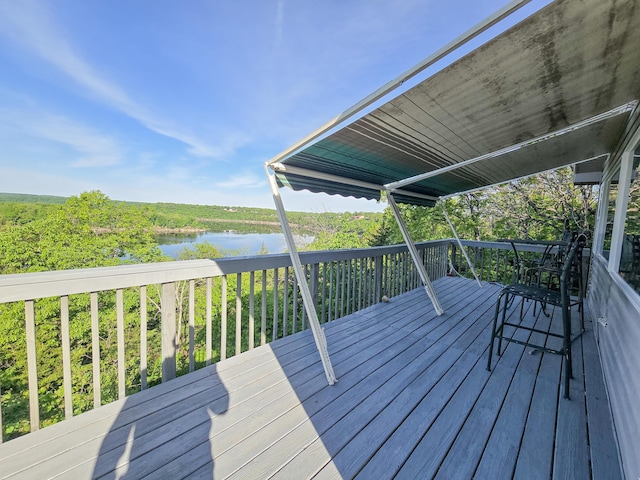25454 Tulip Pl, Urbana, MO 65767 - wooden deck featuring a water view