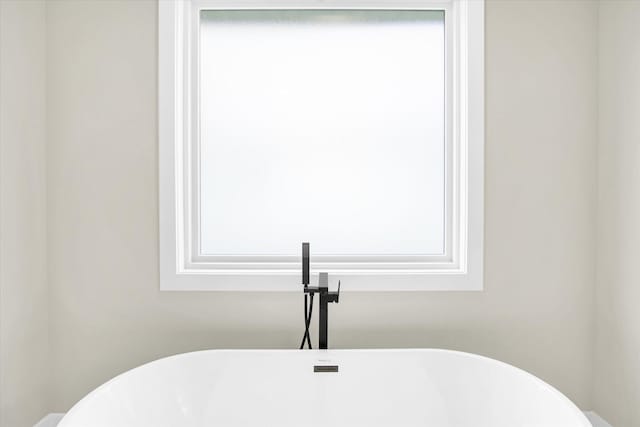 bathroom view of a freestanding bath