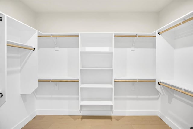 walk in closet featuring wood finished floors