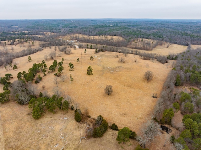 birds eye view of property with a forest view