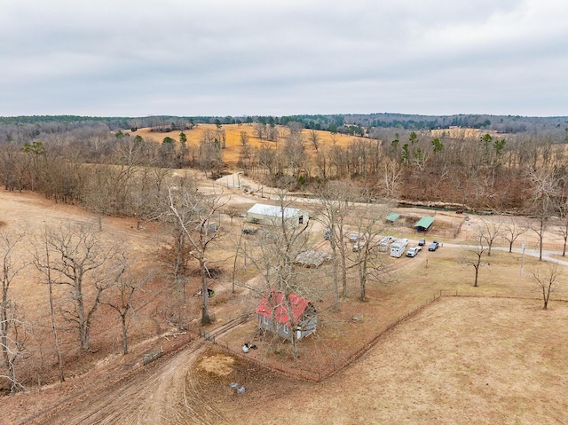 drone / aerial view featuring a rural view
