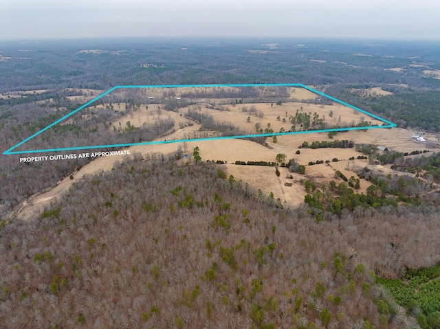 aerial view with a rural view