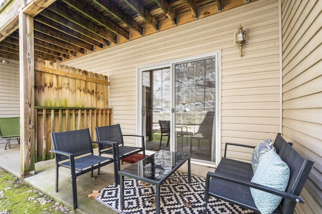 view of patio / terrace with an outdoor hangout area