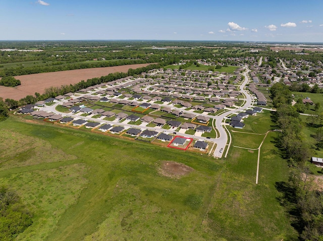 aerial view with a residential view