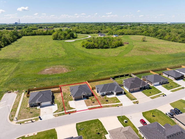 drone / aerial view with a residential view