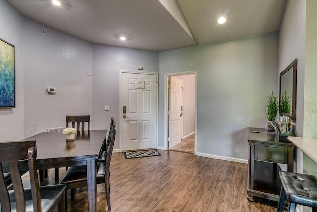 813 Holiday Rdg Unit H-11, Branson, MO 65616 - dining room featuring baseboards, recessed lighting, a textured wall, and wood finished floors