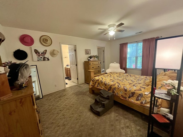 380 Deer Run Rd, Branson, MO 65616 - bedroom featuring carpet, ensuite bath, and a ceiling fan