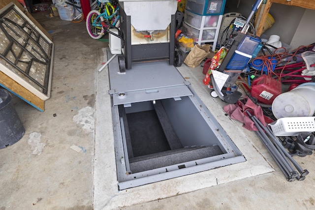 view of storm shelter