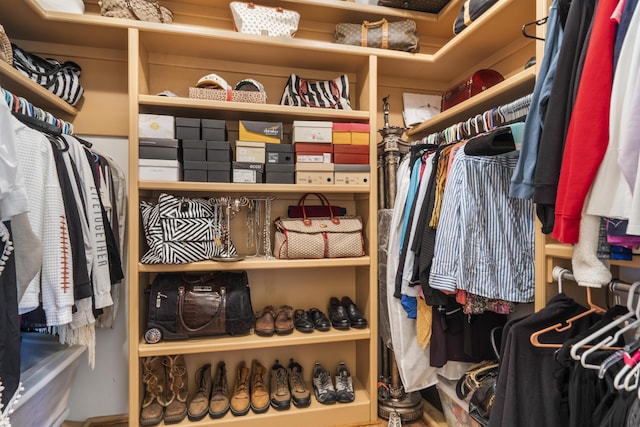 view of walk in closet