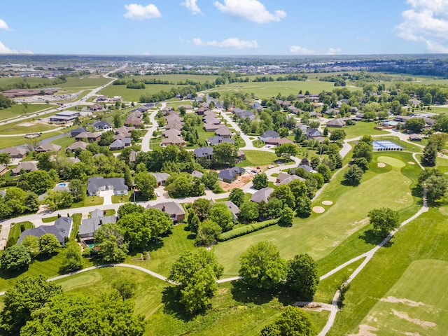 aerial view of residential area with a golf club