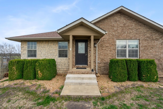 12048 N Farm Road 93, Walnut Grove, MO 65770 - view of front of property with stone siding and brick siding