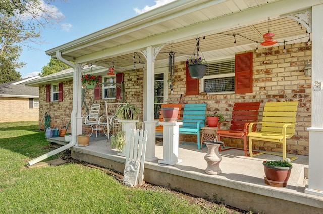 view of patio with a porch