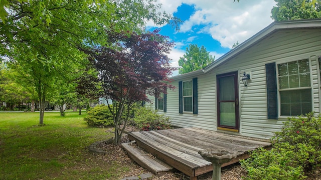 1156 SE 180th Rd, Clinton, MO 64735 - view of green lawn with a wooden deck