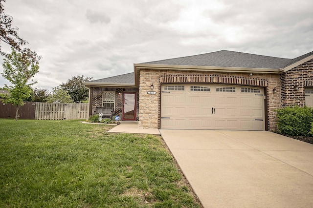 824 E Crystal Ave, Nixa, MO 65714 - view of front of property featuring brick siding, a garage, driveway, and a shingled roof
